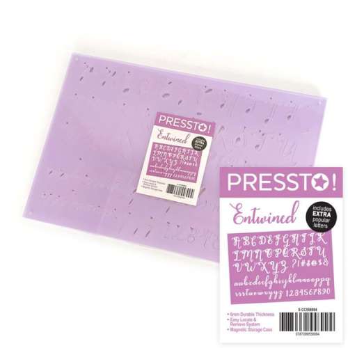 Pressto Alphabet and Number Embosser Set - Entwined